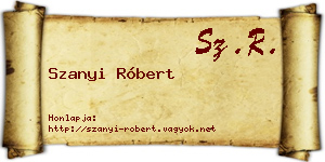 Szanyi Róbert névjegykártya